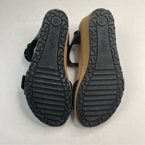 Papillio By Birkenstock Soley Leather Wedge Women's Sandals US 6.5 EU 37 Black - Picture 8 of 8